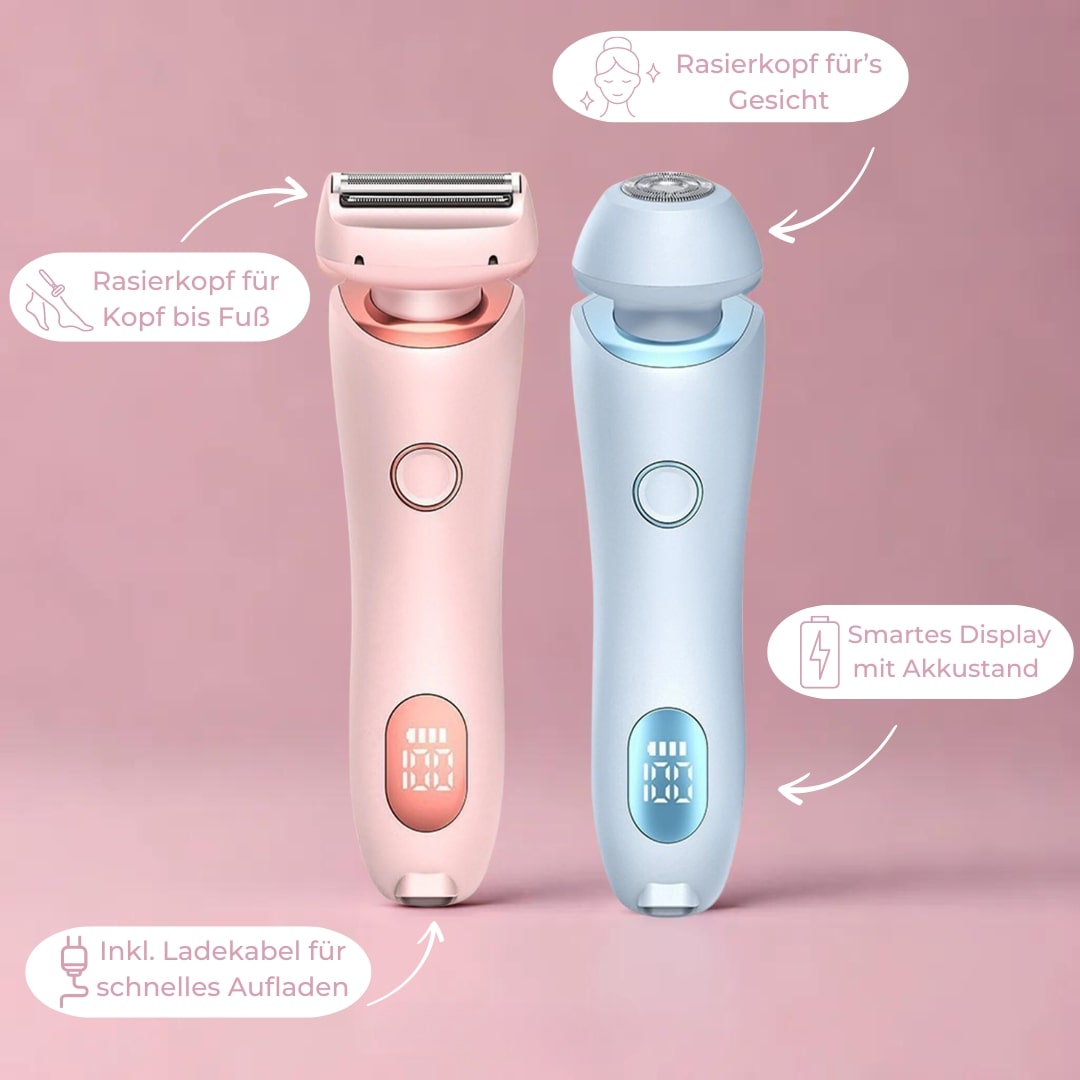 Wireless Women's Grooming Razor | 2-in-1 Rechargeable Trimmer