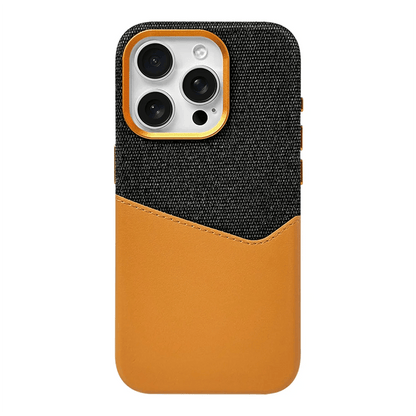 Shockproof Two-Tone iPhone Case with Card Holder and MagSafe Compatibility