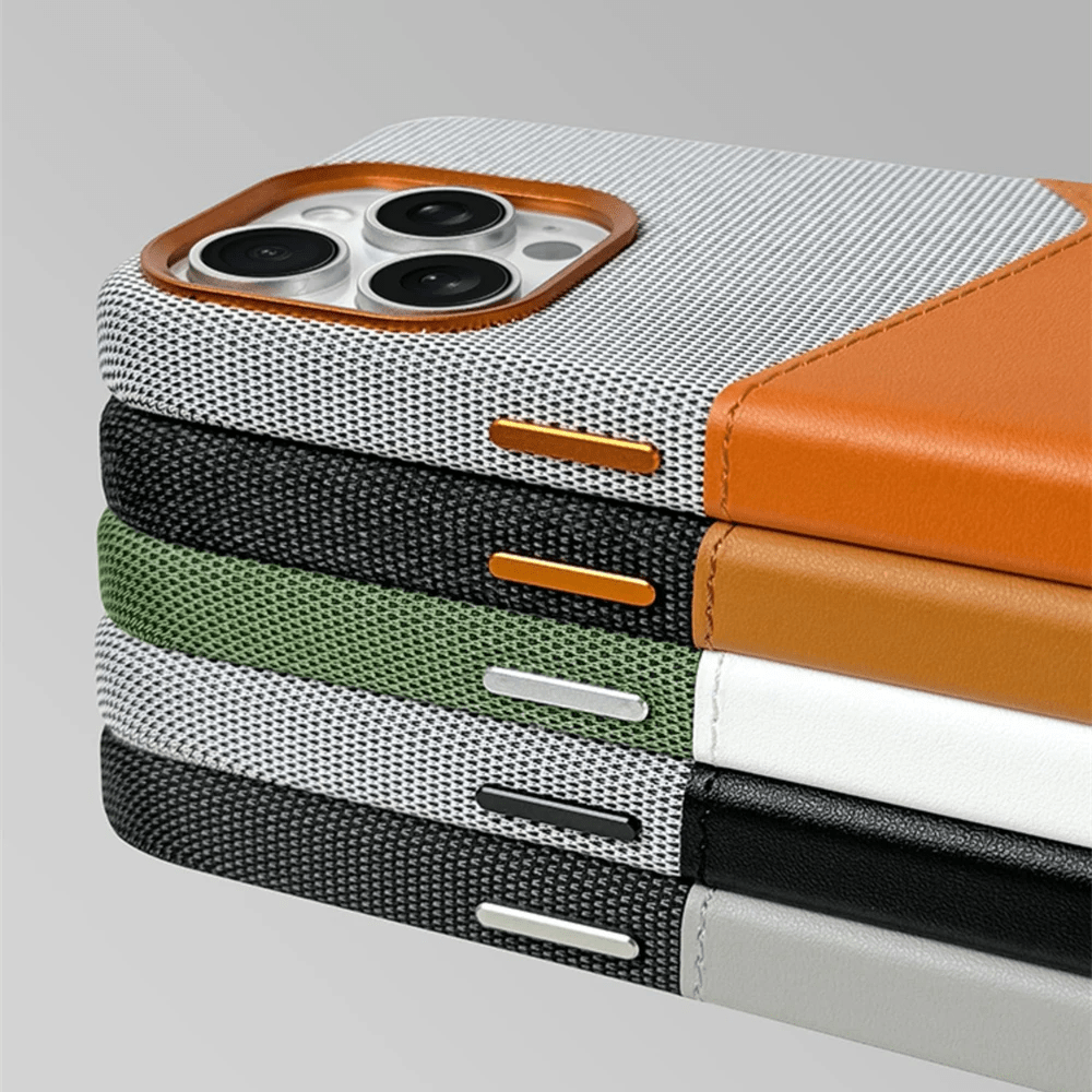Shockproof Two-Tone iPhone Case with Card Holder and MagSafe Compatibility