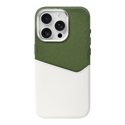Shockproof Two-Tone iPhone Case with Card Holder and MagSafe Compatibility