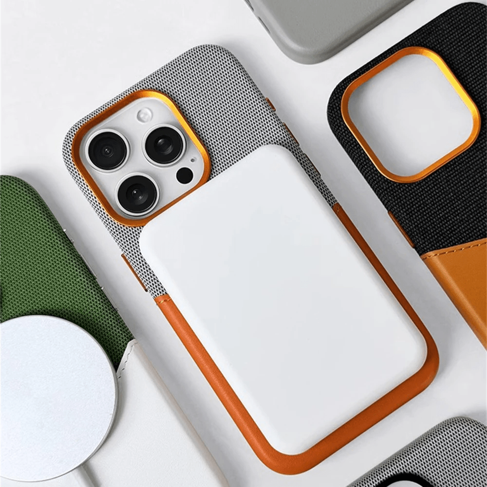Shockproof Two-Tone iPhone Case with Card Holder and MagSafe Compatibility