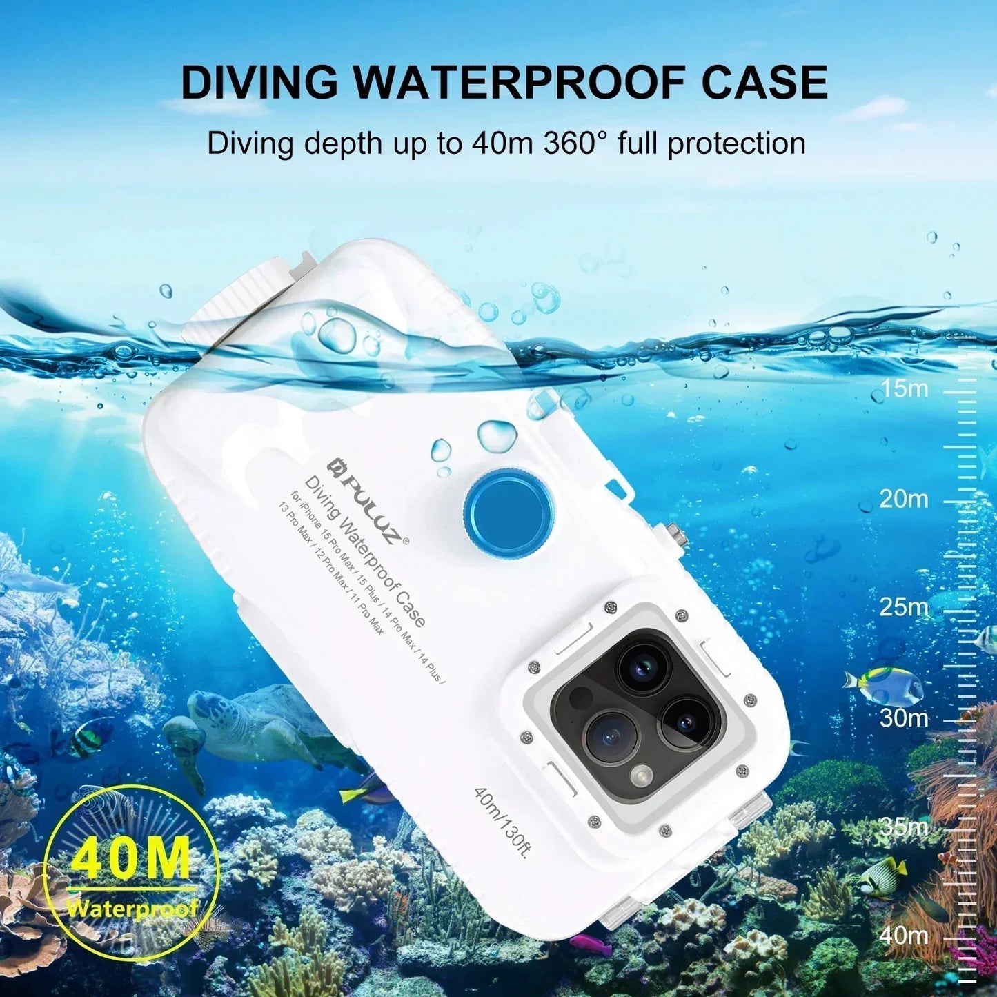40 Meter Waterproof Sealed Case for iPhone