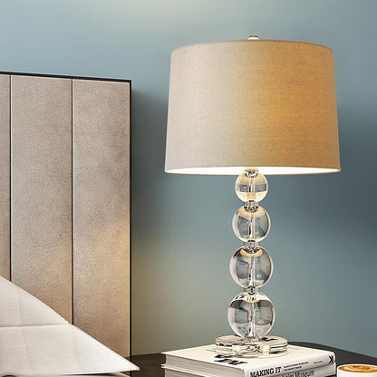 25-Inch Crystal Table Lamp with Light-Through Stacked Spheres
