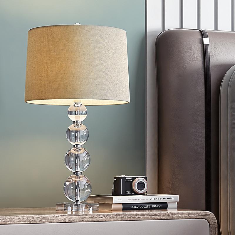 25-Inch Crystal Table Lamp with Light-Through Stacked Spheres