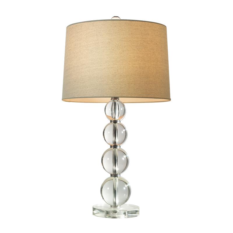 25-Inch Crystal Table Lamp with Light-Through Stacked Spheres