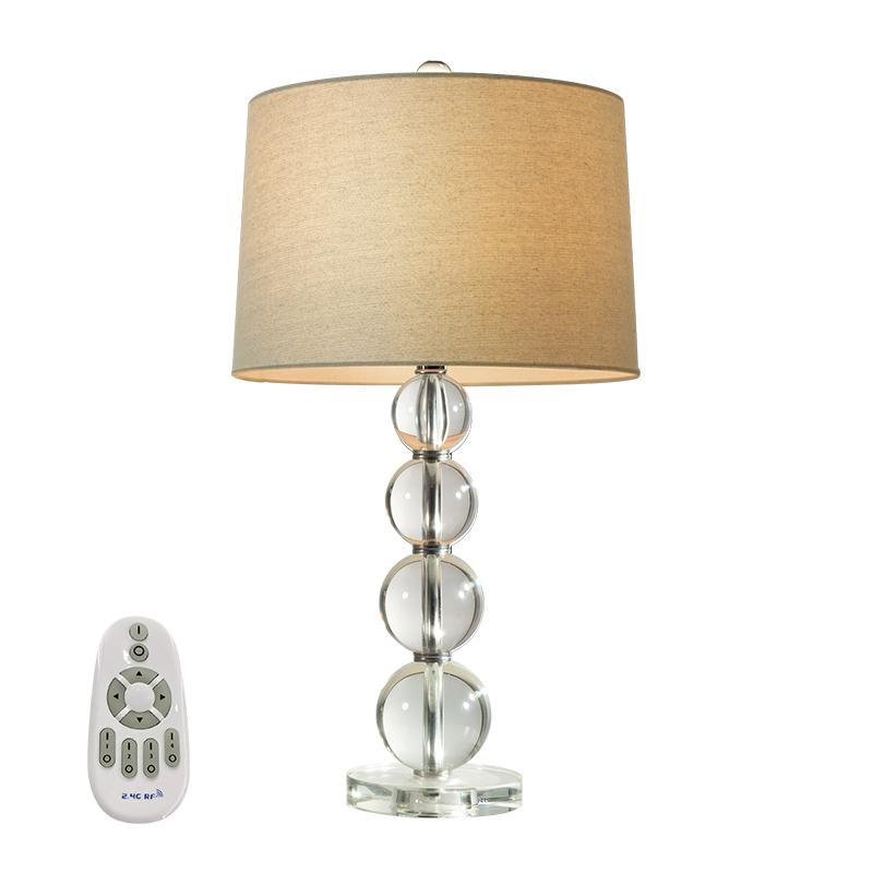 25-Inch Crystal Table Lamp with Light-Through Stacked Spheres