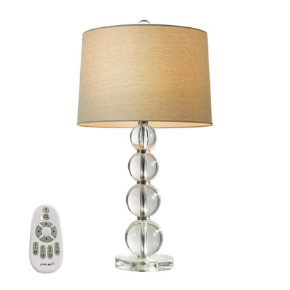 25-Inch Crystal Table Lamp with Light-Through Stacked Spheres