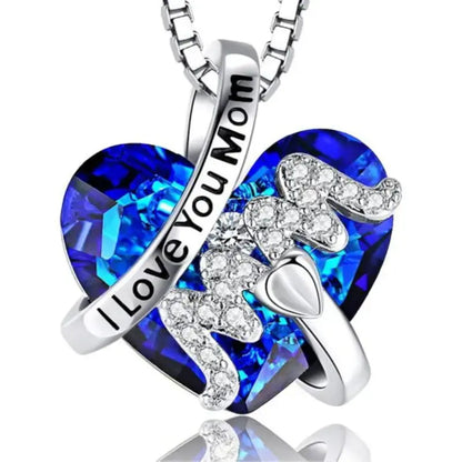 Elegant Crystal Heart Necklace Gift for Mother's Day