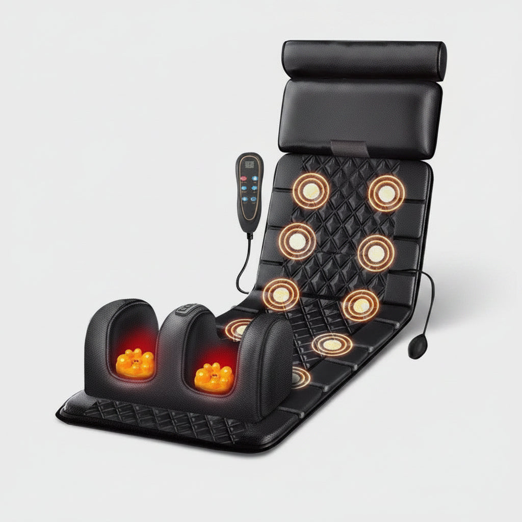 Portable Full Body Massage Mattress with Heat, Vibration, and Kneading