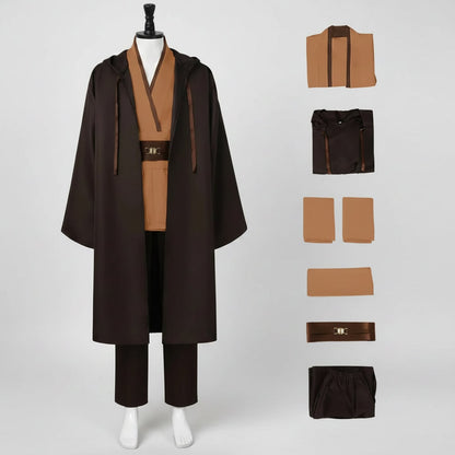 Galactic Warrior Costume: Complete Jedi Outfit with Hooded Robe