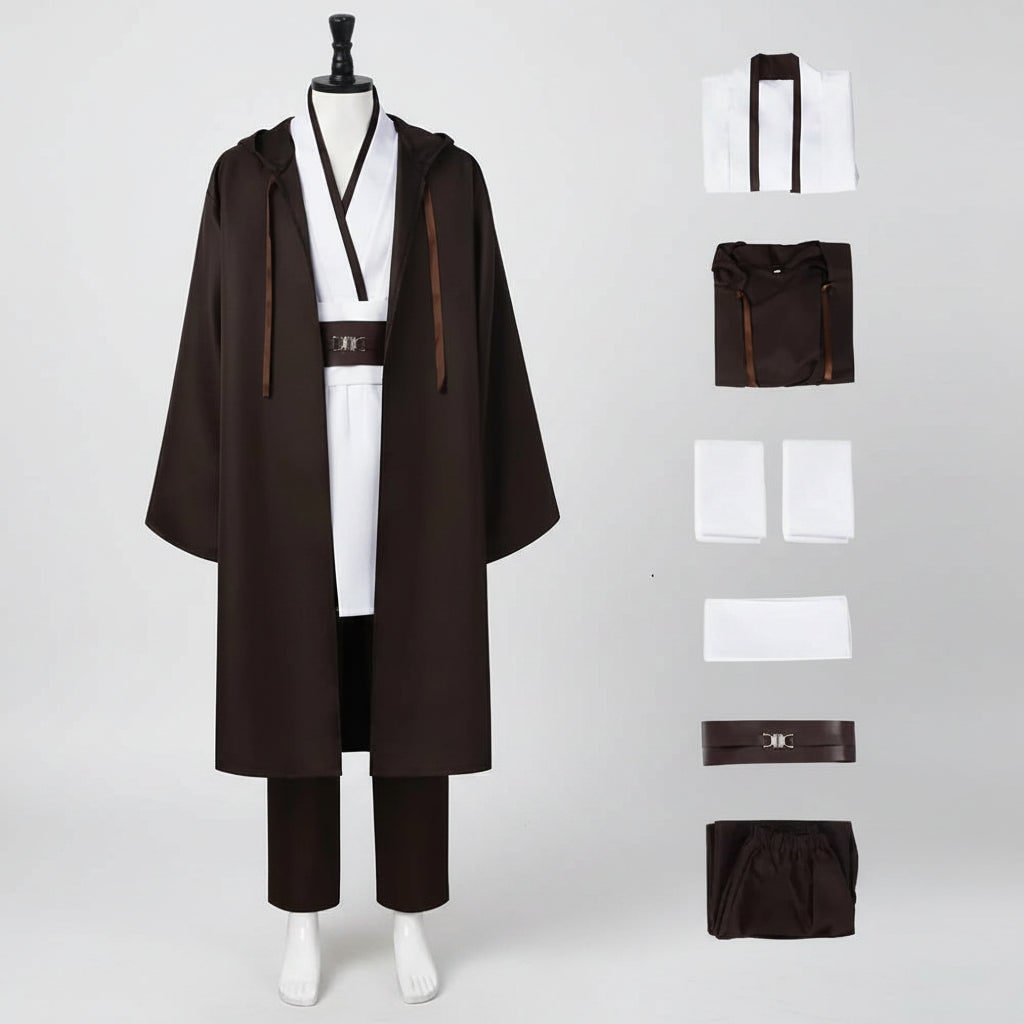 Galactic Warrior Costume: Complete Jedi Outfit with Hooded Robe