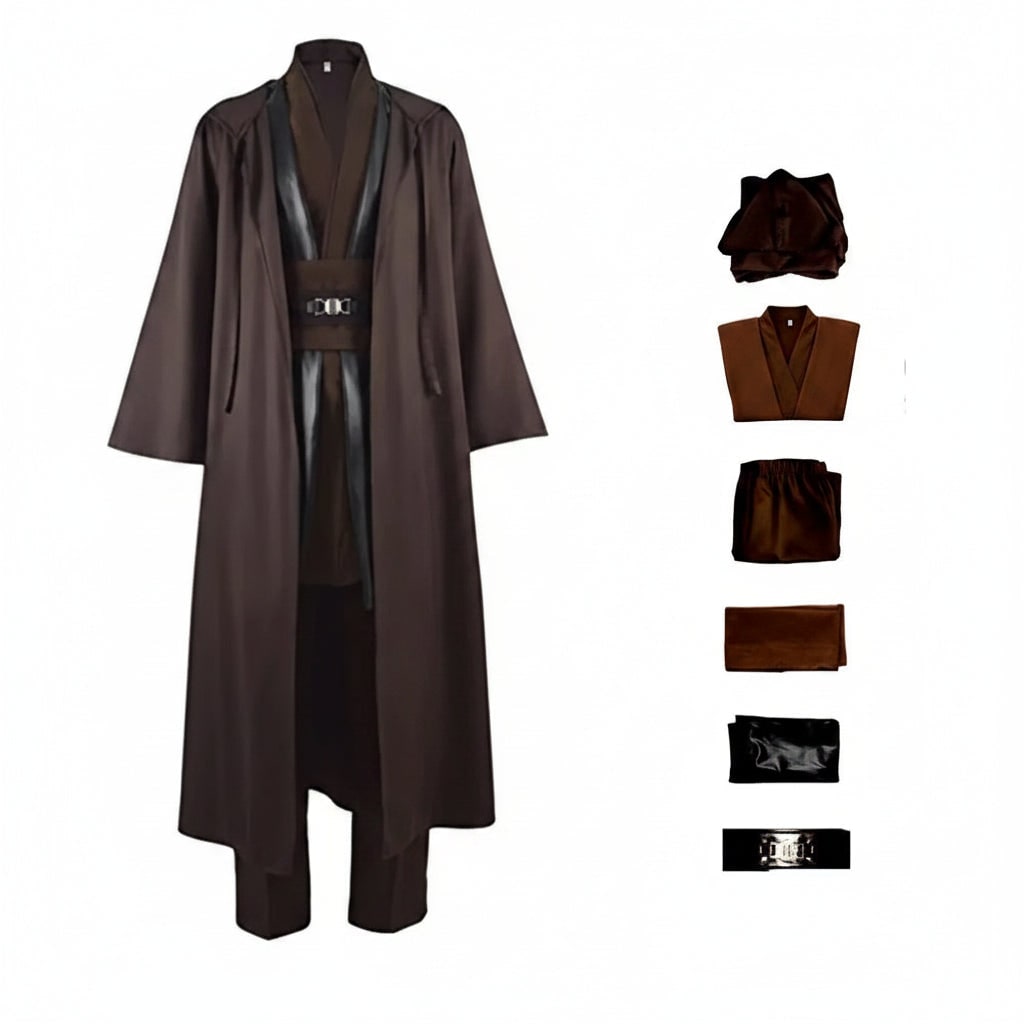 Galactic Warrior Costume: Complete Jedi Outfit with Hooded Robe
