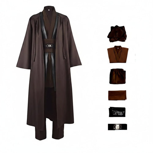 Galactic Warrior Costume: Complete Jedi Outfit with Hooded Robe