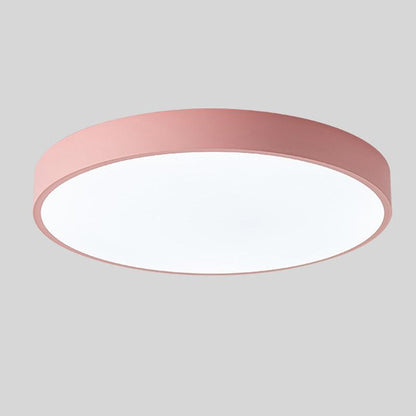 Nordic Style Circular LED Ceiling Light in Wooden Finish