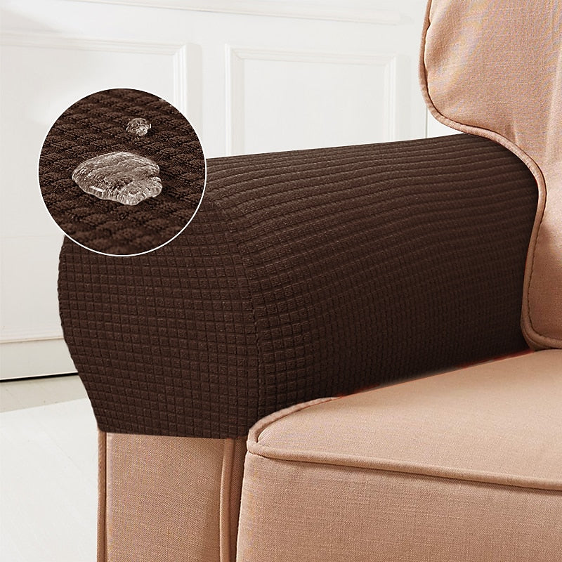 Stretch Armrest Covers – Spandex Chair & Sofa Slipcovers, Set of 2, Burgundy