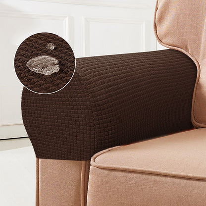 Stretch Armrest Covers – Spandex Chair & Sofa Slipcovers, Set of 2, Burgundy