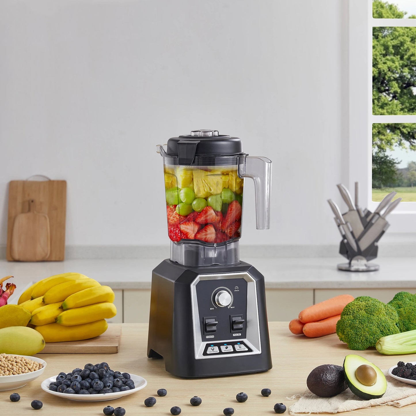 Countertop Blender with 2200W Motor, 3 Settings & 2L BPA-Free Container