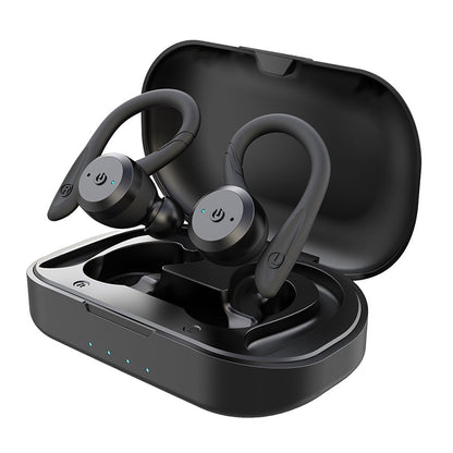 Bluetooth 5.0 Sports Earbuds with Ear Hooks, IPX7 Waterproof, 20 Hours Playtime with Case