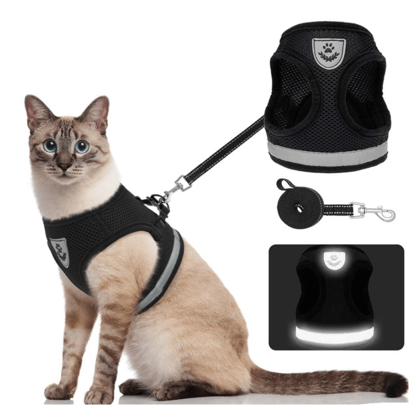 Escape-Proof Cat Harness with Leash and Reflective Features for Adventure