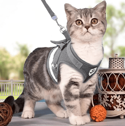 Escape-Proof Cat Harness with Leash and Reflective Features for Adventure