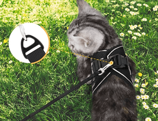 Escape-Proof Cat Harness with Leash and Reflective Features for Adventure