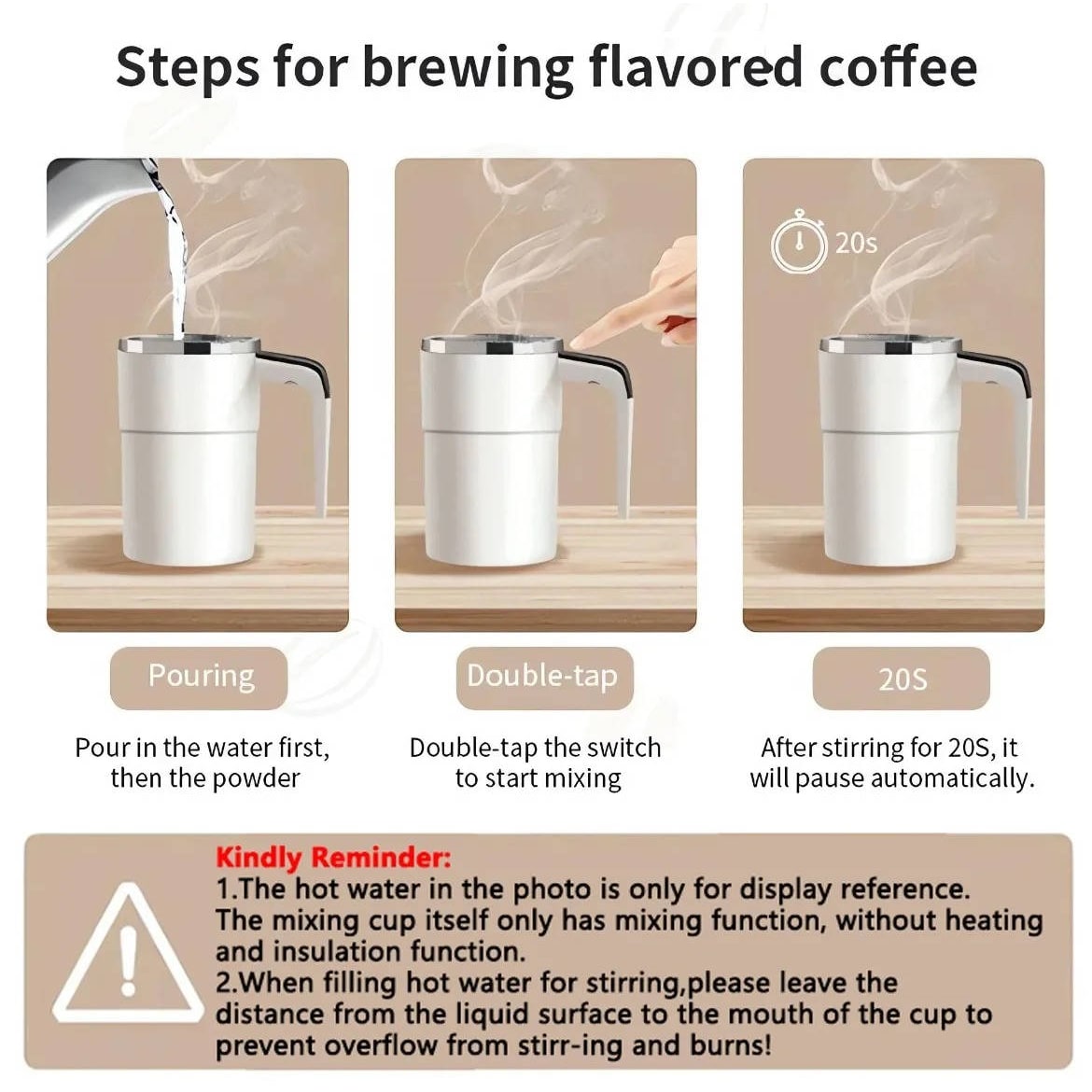 Smart Coffee Mug with Self-Stirring Feature & Heat Display