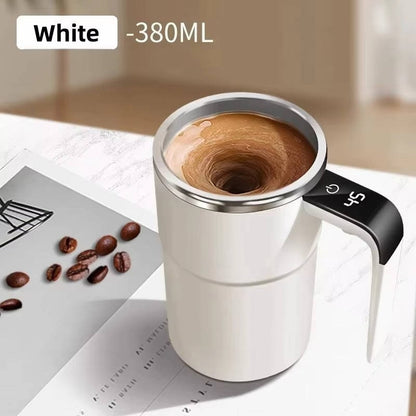 Smart Coffee Mug with Self-Stirring Feature & Heat Display