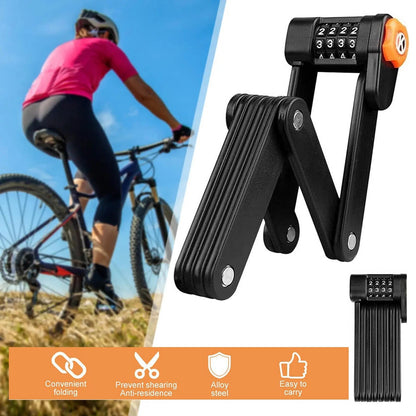 Folding Bike Lock in Alloy Steel with 4-Digit Code