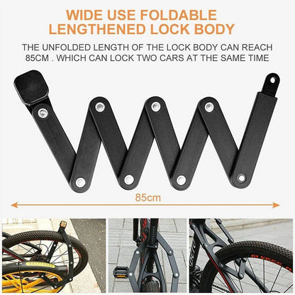 Folding Bike Lock in Alloy Steel with 4-Digit Code
