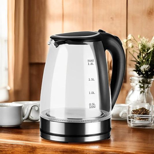 1.8L Electric Glass Kettle Featuring LED Light