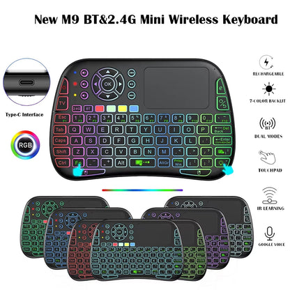 Compact Wireless Keyboard with Air Mouse Function and Voice Search