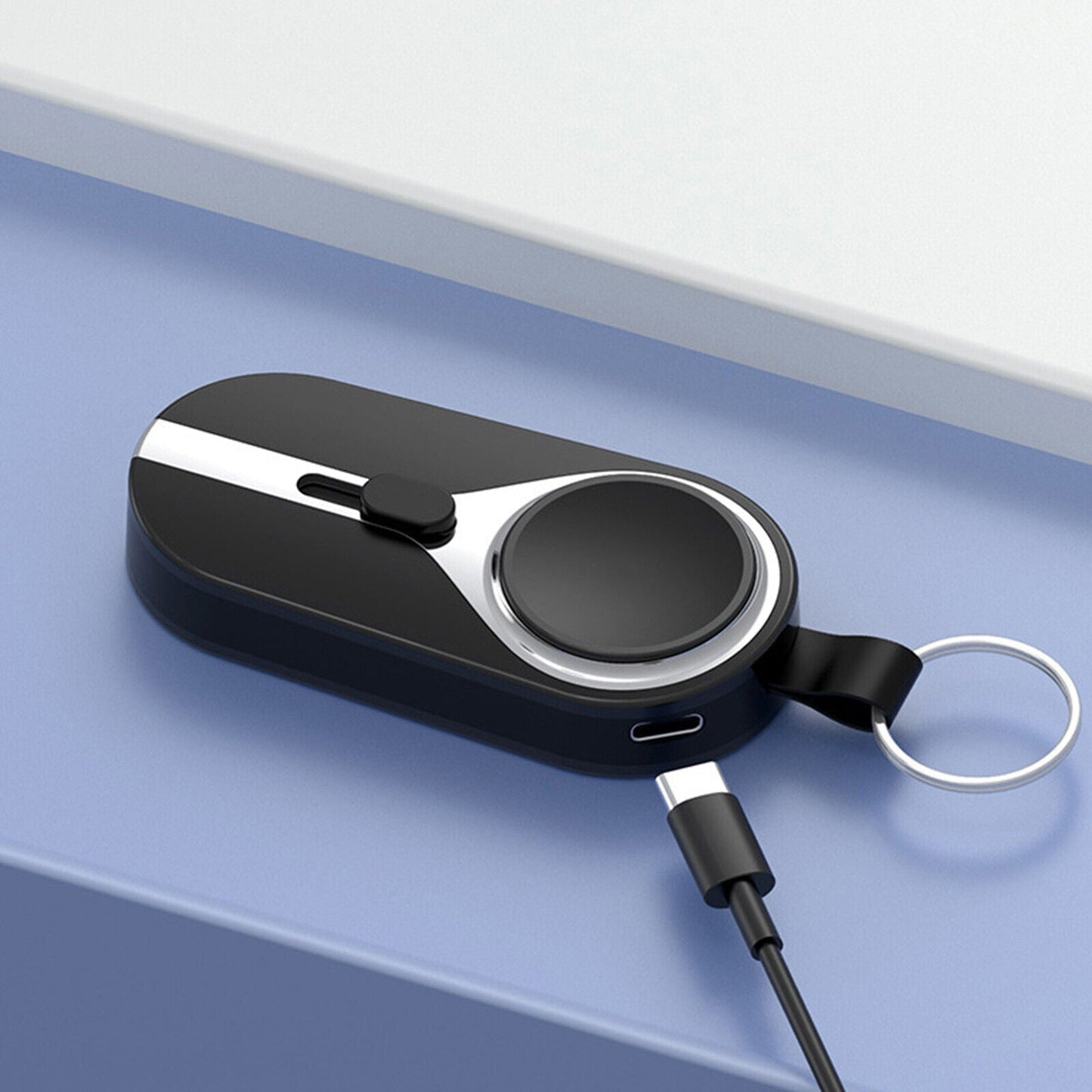 Compact 2000mAh Power Bank with USB-C Plug, Keychain and Waterproof Case