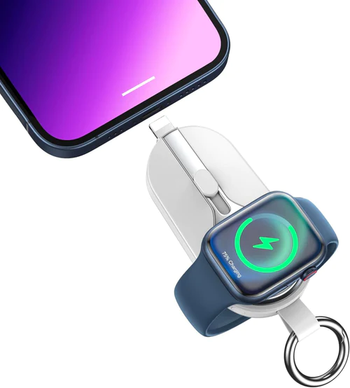 Compact 2000mAh Power Bank with USB-C Plug, Keychain and Waterproof Case