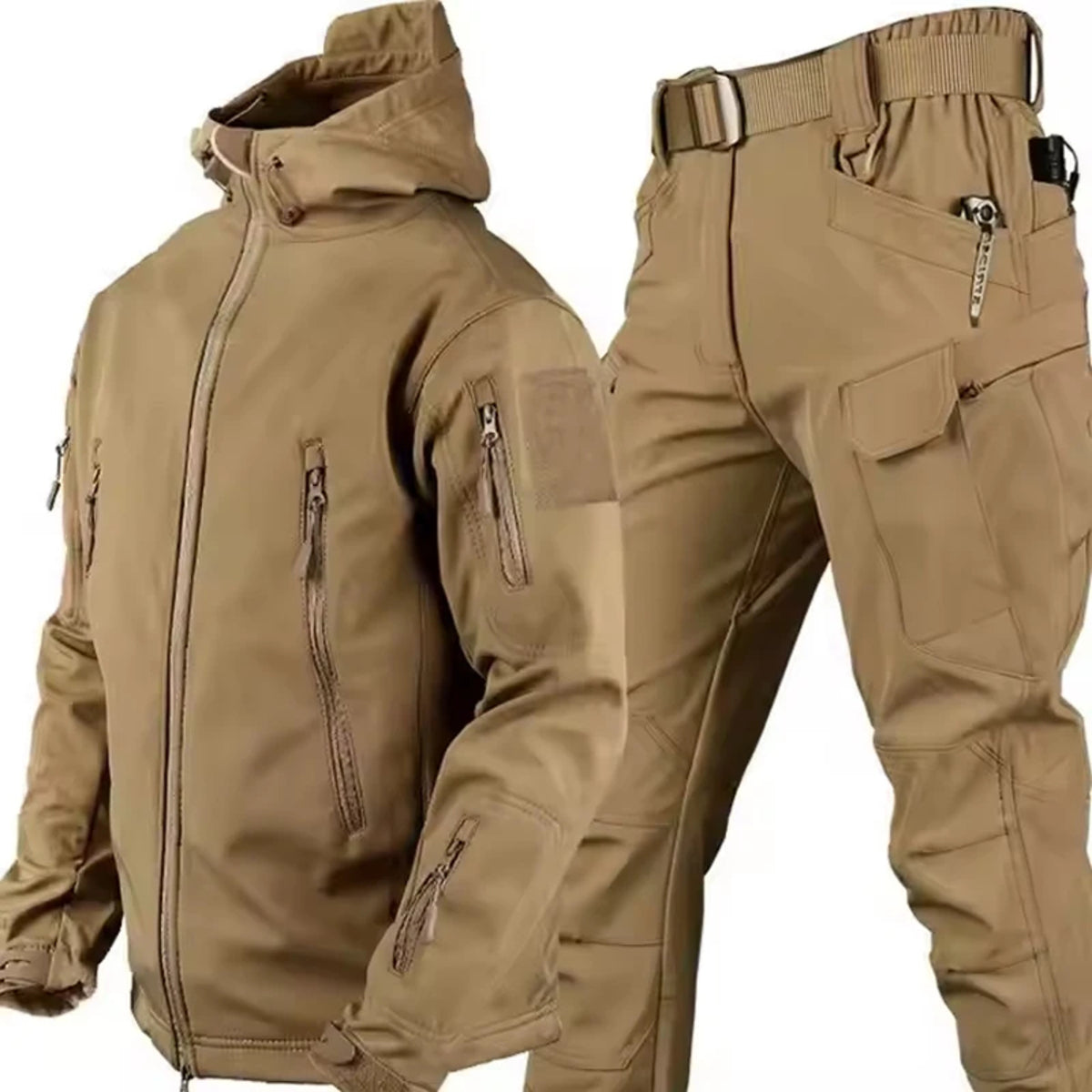 Waterproof Softshell Tactical Jacket and Cargo Pants Set for Men