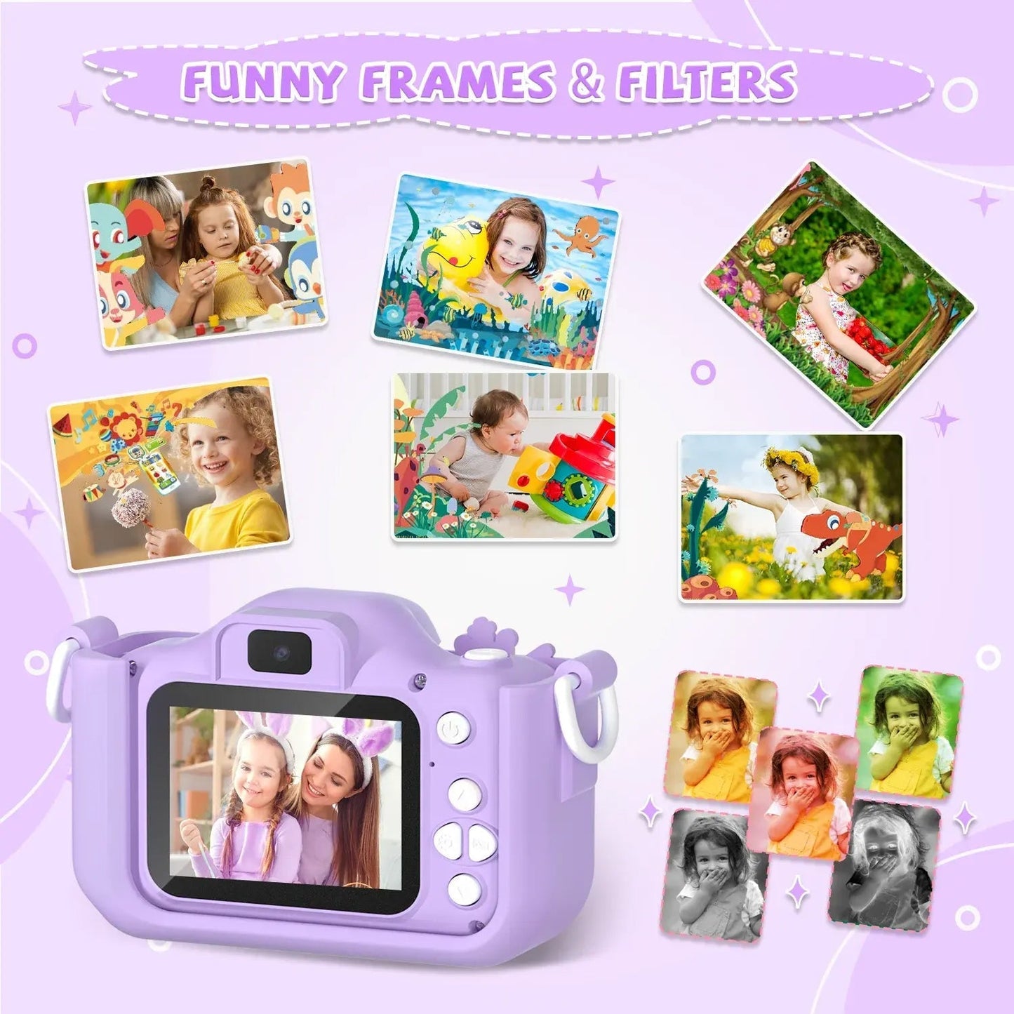 Children's Camera with Dual Lenses, 1080P HD Video and Selfie Feature