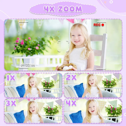 Children's Camera with Dual Lenses, 1080P HD Video and Selfie Feature