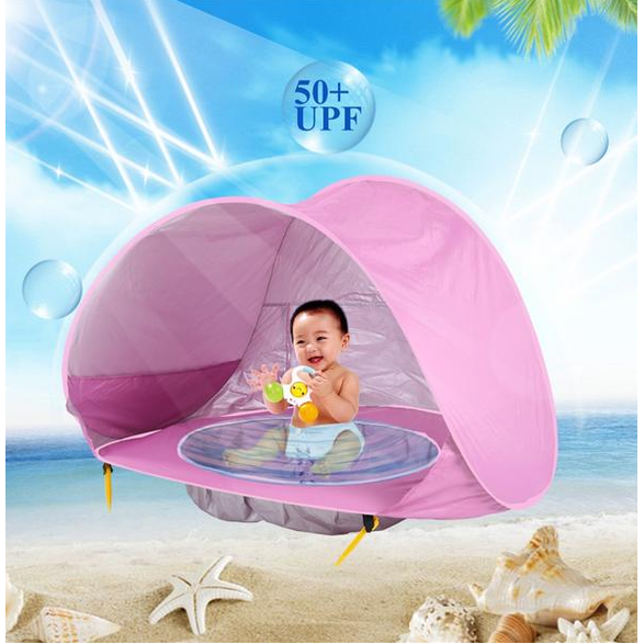 Children's Portable Sun Shelter with Splash Pool for Outdoor Fun