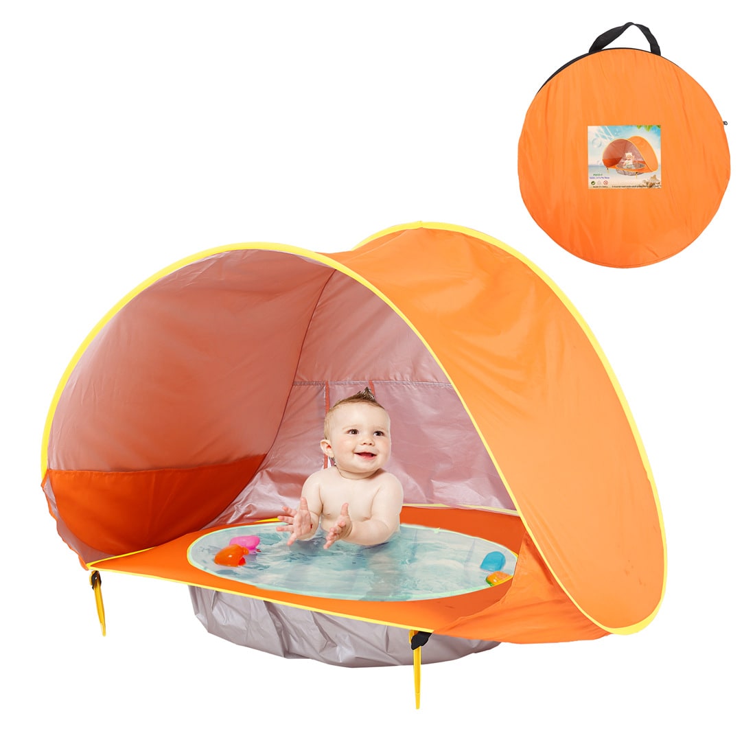 Children's Portable Sun Shelter with Splash Pool for Outdoor Fun