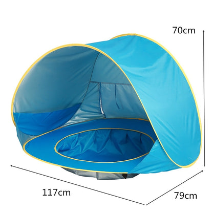 Children's Portable Sun Shelter with Splash Pool for Outdoor Fun