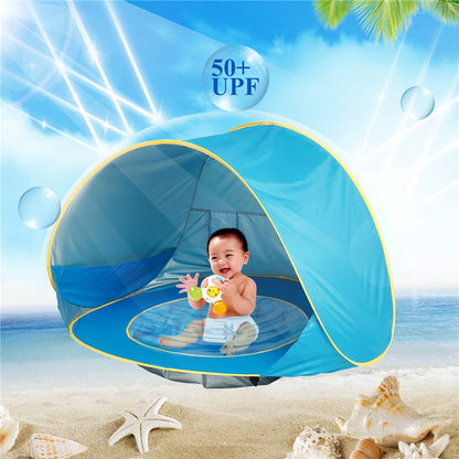 Children's Portable Sun Shelter with Splash Pool for Outdoor Fun