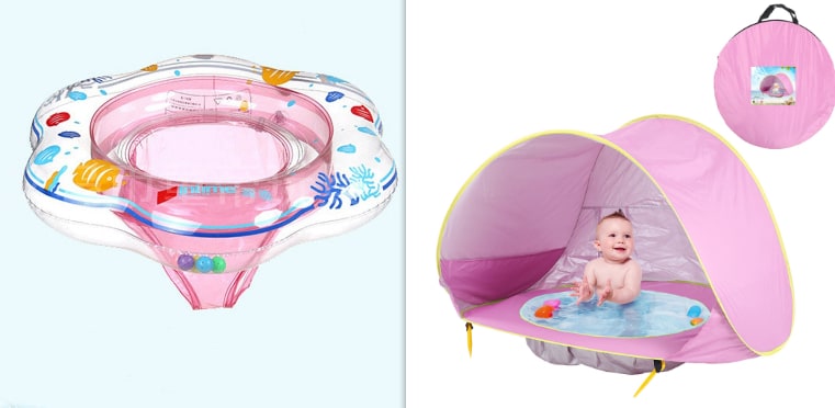 Children's Portable Sun Shelter with Splash Pool for Outdoor Fun