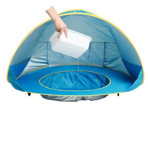 Children's Portable Sun Shelter with Splash Pool for Outdoor Fun