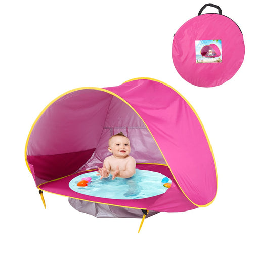 Children's Portable Sun Shelter with Splash Pool for Outdoor Fun