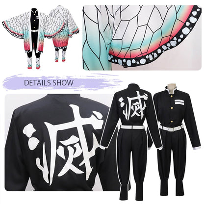 Complete Anime Character Costume Set with Stylish Haori Jacket