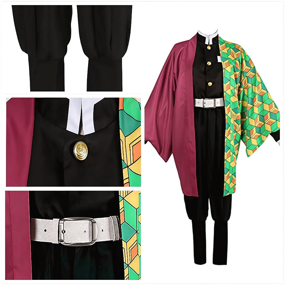 Complete Anime Character Costume Set with Stylish Haori Jacket