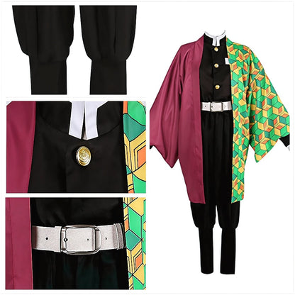 Complete Anime Character Costume Set with Stylish Haori Jacket