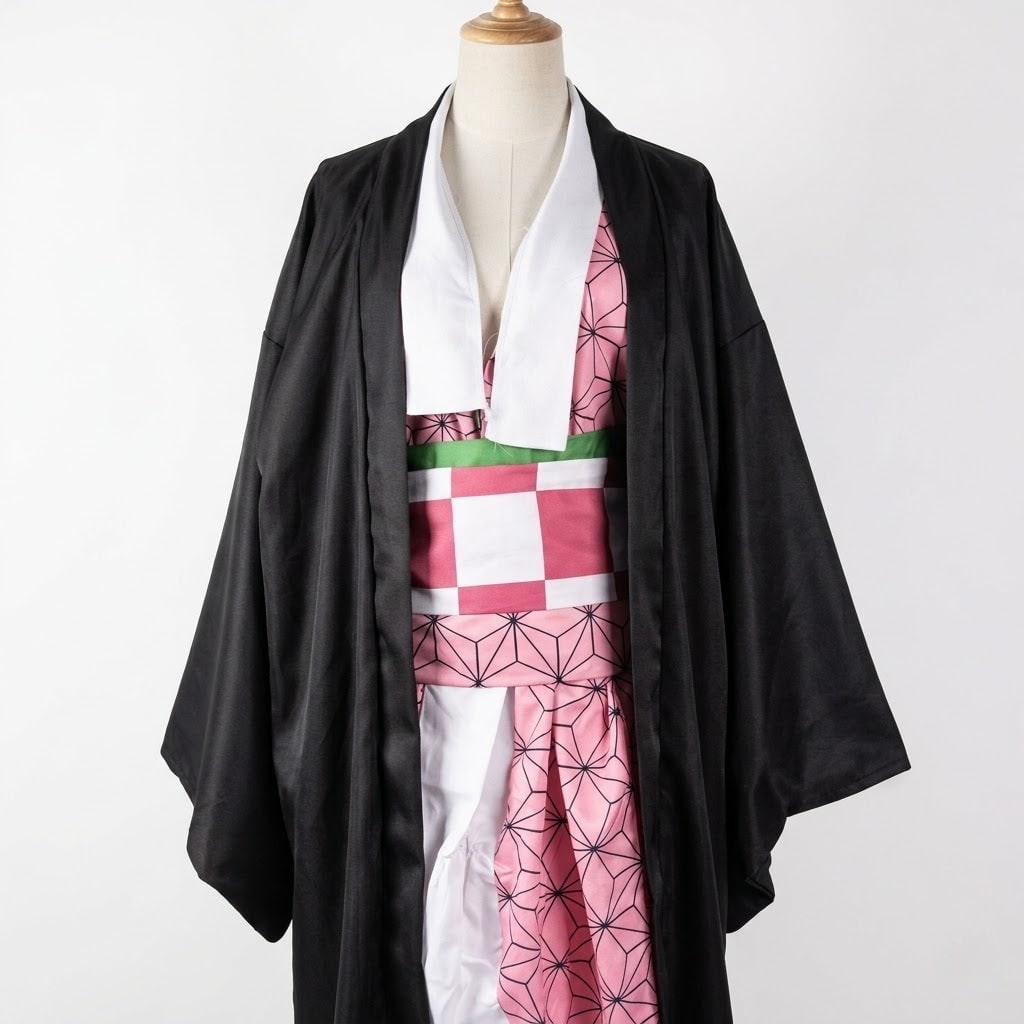 Complete Anime Character Costume Set with Stylish Haori Jacket