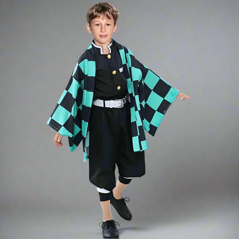 Complete Anime Character Costume Set with Stylish Haori Jacket