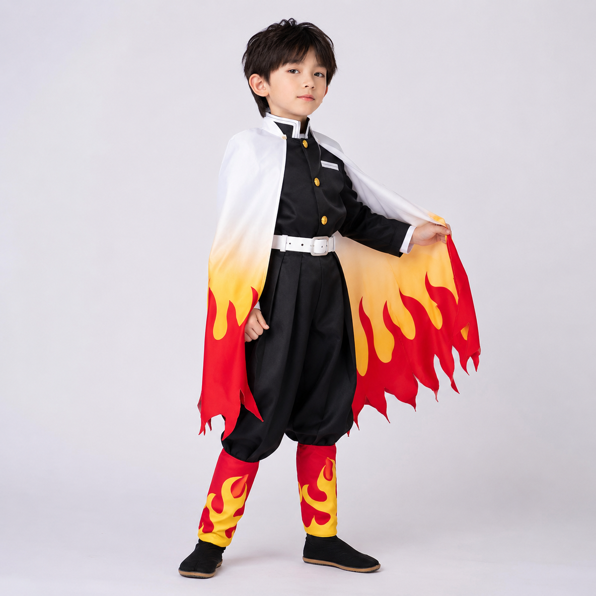 Epic Flame Warrior Anime Costume Set for Kids and Adults