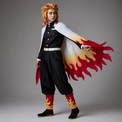 Epic Flame Warrior Anime Costume Set for Kids and Adults